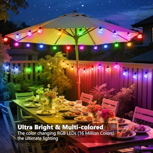 Outdoor String Lights USB Plug-in,22ft 20 Color Changing LED Bulbs - Image 4