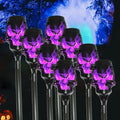 Halloween Solar Skull Stake Lights, Pathway Decor, 8 Pc, Purple by WISEgham