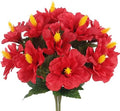 2 Pcs Artificial Hibiscus Flowers Red Fake Tropical Flowers by Unknown
