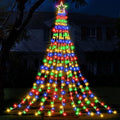Christmas Decorations Star String Lights, 320 LEDs Outdoor Waterfall Tree Lights with 13" Topper Star, Plug in Waterproof Hanging Fairy Lights for Xmas New Year Holiday Party Yard Patio Decor by ZhenQiu