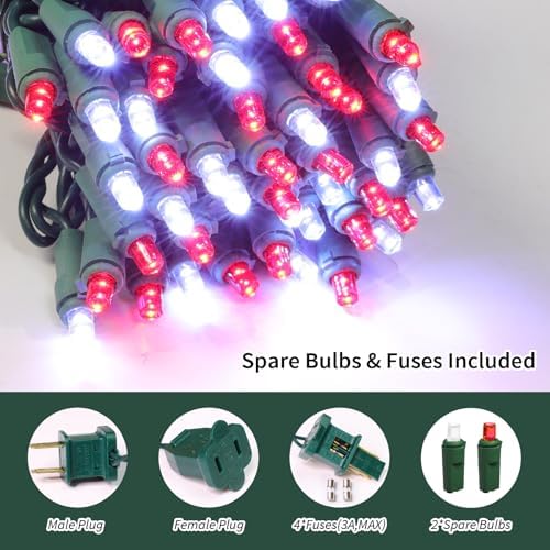 LAMPHOME Red White Valentine's String Lights 100LED 21.6FT Mini Fairy Light Green Wire Christmas Lights Plug in for Indoor & Outdoor Party Patio Bedroom Xmas Tree Garland Galentine's Day Decoration - Image 7