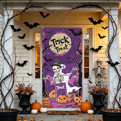Halloween Door Cover, Fabric Front Door Porch Sign for Halloween Party - Image 7