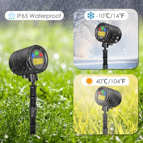 Christmas Laser Lights Outdoor, 3 Color RGB Laser Christmas Projector Lights Outdoor, Waterproof Holiday Laser Light Projector Outdoor Indoor for Home Yard Garden Decoration - Image 3