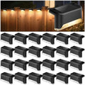VZZNN 24 Pack LED Outdoor Solar Deck Lights - WaterproofSolar Fence Lights， for Stairs, Fences, Railings Patio Decor & Garden Paths Warm White Outdoor Lights(Warm White) by VZZNN