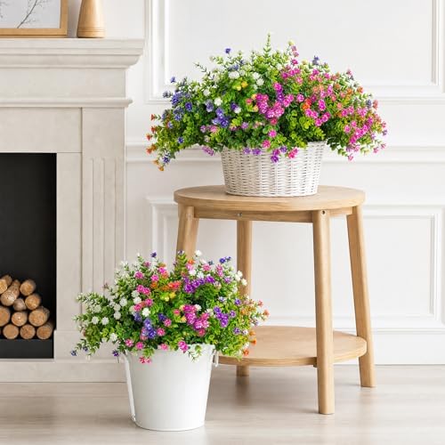 CLEANGOR 12 Pcs Artificial Flowers for Outdoors Decorations (6 Color) - Image 5