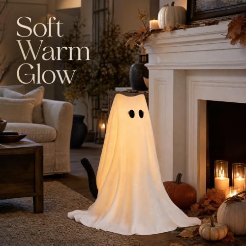 Cute Lighted Cat Ghost, Halloween Ghost Decorations Indoor Outdoor - Image 2