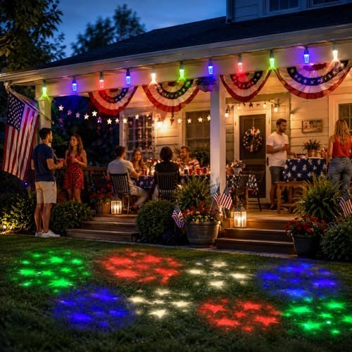 Vigdur Patio String Lights, 31.4FT Star Projector String Lights Connectable - Image 5