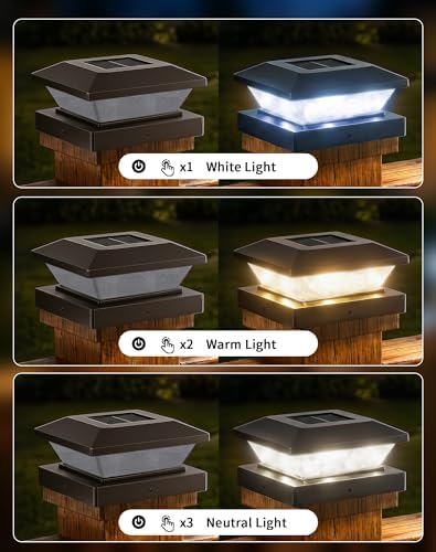 4x4 Solar Post Cap Lights - 12 Pack Fence Deck Post Solar Powered Lights - Image 3