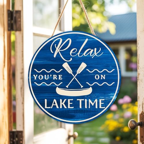 Lake Gifts Wood Hanging Sign for House Home, Lake Life Wall Decor Sign for Bedroom Bathroom Living Room - Image 5