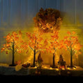 4Pcs 2FT Lighted Maple Tree 96LED Artificial Fall Tree Decor for Thanksgiving Harvest Home Decoration by Gorgeoos