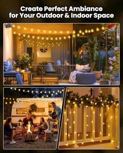 Brightown Solar String Lights Outdoor 60 LED 36FT with 8 Lighting Modes, Waterproof Solar Powered Crystal Globe Patio Lights for Garden Yard Porch Wedding Party Decor (Warm White) - Image 6