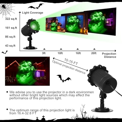 Treela Halloween Projector Light Outdoor Ghost Decoration, Dynamic, Green - Image 4