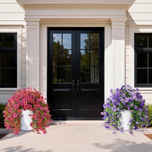 Artificial Flowers for Outdoor Faux Hanging Plants Spring Outside Decor - Image 4