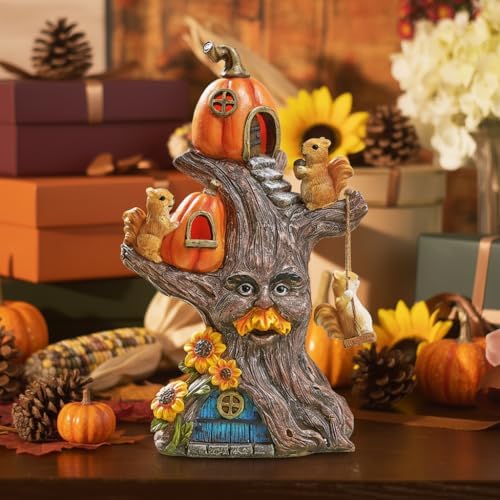 TERESA'S COLLECTIONS Fall Outdoor Decor Tree Spirit Pumpkin Solar Resin 11" - Image 4
