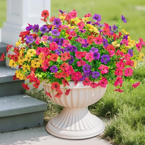 Artificial Flowers for Outdoors Fake Flowers Faux Plant Spring Summer Decor - Image 3