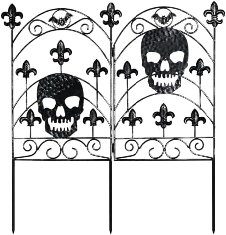 hogardeck Halloween Decorations Outdoor, Metal Fence Decorative Garden Stakes with Skull Head for Halloween Decor, Yard Signs for Halloween Outside Garden Lawn Porch Party Decorations by HOGARDECK