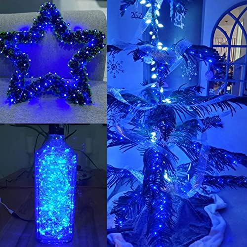 66FT 200 LED Fairy Lights Plug in, 8 Modes Twinkle Lights Blue - Image 2