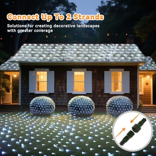 LitHome 14.8FT x 5FT Christmas Net Lights Outdoor Mesh Lights Connectable - Image 3
