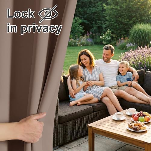 RYB HOME Outdoor Curtains for Patio Waterproof Privacy Thermal Insulated - Image 3