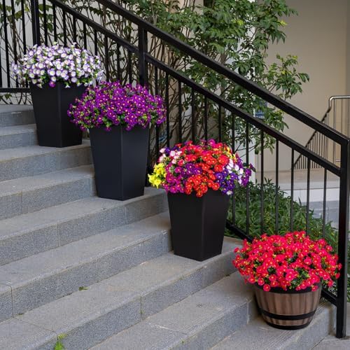 Artificial Faux Flowers for Outdoor 16 Bundles Fake Morning Glory,8Color - Image 6
