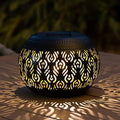 Solar Table Lanterns Outdoor Waterproof - LED Lamp Black Peacock Feather Metal Tabletop Light Solar Powered Decorative Lantern for Indoor Desk Bedroom Patio Garden Pathway Yard (1 Pack) by pearlstar