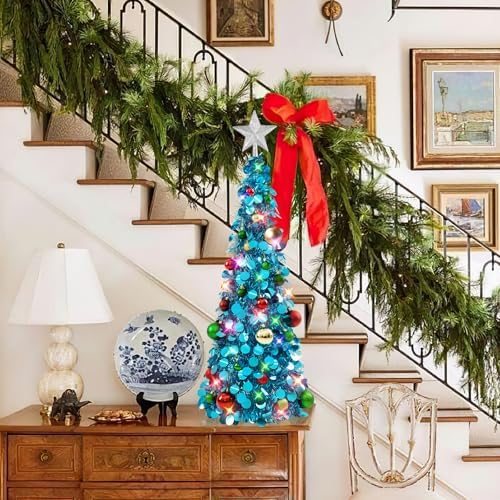 N&T NIETING Pop Up Christmas Tree with Lights & Ornaments, Blue, 3FT - Image 6