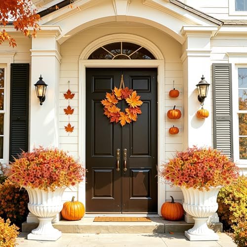Alupssuc 24Pcs Artificial Fall Flowers for Outdoors Decor, Fake Planters - Image 4