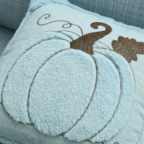 AVOIN colorlife Blue Fall Pumpkin Throw Pillow Covers 18x18 Inch 2PC - Image 6