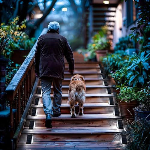 Solar Step Lights, Stair Lights Outdoor Waterproof Decor 12 Pack Cold White - Image 5
