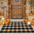 Fall Decor Buffalo Plaid Outdoor Rug 3x5 Ft Coffee and Black Checkered Area Rug Washable Doormats Indoor Outdoor Rugs for Porch Layered Front Door Mats, Entryway, Kitchen, Farmhouse by WAYYE