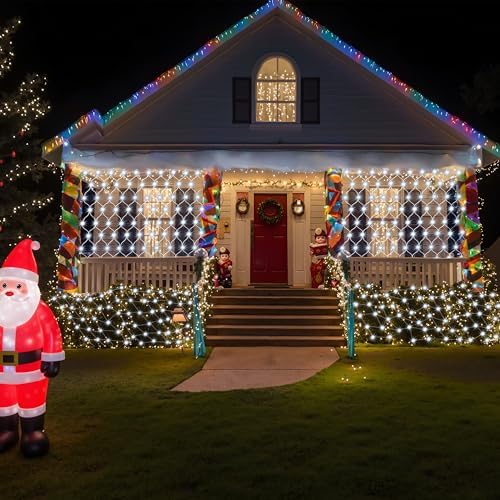 JOYIN 200 LED Christmas Net Lights, 6.5X 10FT Christmas Mesh Lights with 8 Modes, Connectable, Waterproof for Bushes Trees Yard Indoor Outdoor Xmas Decorations (Cool White) - Image 7