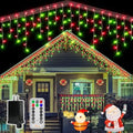 Ollny Icicle Lights for Outside 504LED 41FT, Red and Green Christmas Light with Remote 8Modes Timers Waterproof, Plug in Connectable Hanging Lights for Outdoor Indoor House Roof Holiday by Ollny