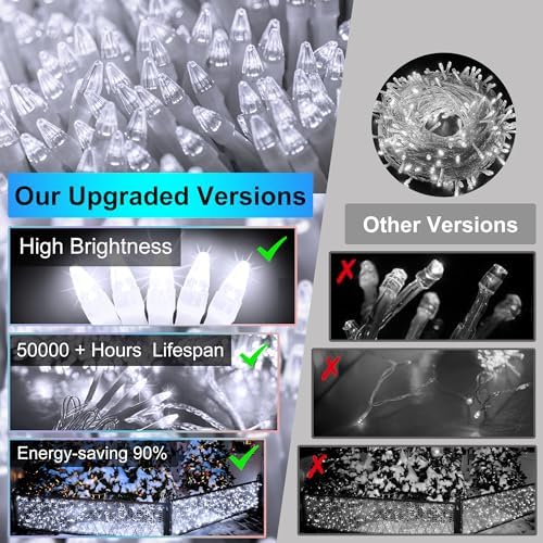 612 LED 60FT Christmas Icicle Lights, 136 Drops, 12 Modes, Cool White - Image 5
