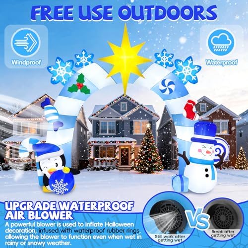 16FT Christmas Inflatable Archway, Kalolary Winter Snowman Inflatables - Image 5