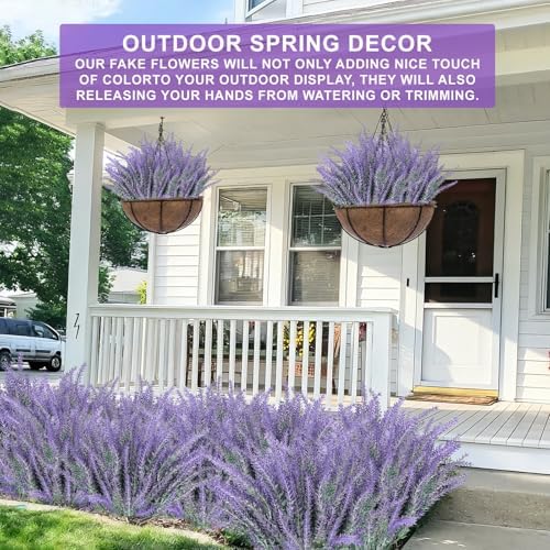 TURNMEON 20 Bundles Artificial Lavender Flowers for Outdoors Summer Decor - Image 4