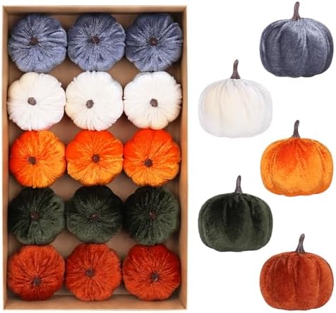 Super Holiday 15PCS Fall Pumpkins for Indoor Autume Thanksgiving Home Decor by SuperHoliday