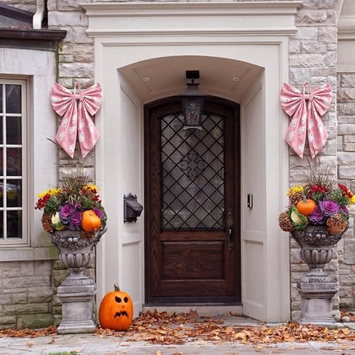 Suncalla 2 Pcs Pink Halloween Ghost Wreath Bows 18'' x 12'' - Image 4