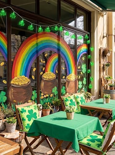 Shamrock String Lights, 8.5Ft St Patrick's Day Decorations String Lights with 10 Clover Lights, Connectable Shamrock Indoor Fairy Lights for St Patrick's Day Party Irish Holiday Garden Decor, White - Image 3