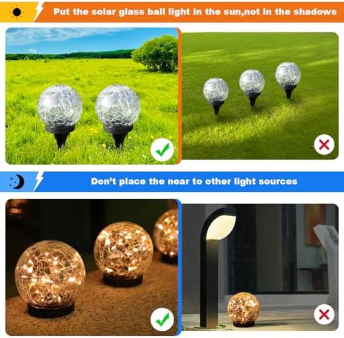 Solar Globe Lights Outdoor Waterproof-Solar Balls-Solar Garden Lights Orbs - Image 5