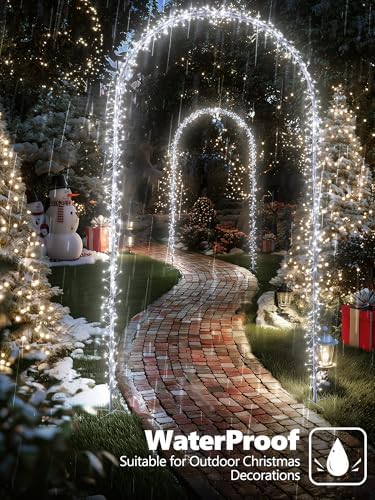 Christmas Decoration Outdoor Arch Lights - 9.5FT 460 LED Cool White - Image 6