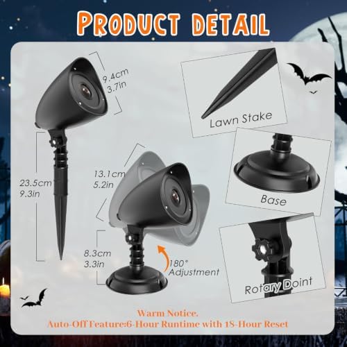 Halloween Projector Lights Outdoor,3D Dynamic Ghost Projector Light - Image 2