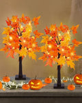 Fall Maple Tree Light 2 Pack, Fall Decorations USB & Battery Operated Light Up Artificial Pumpkins Maple Acorn Tree for Fall Halloween Thanksgiving Table Harvest Home Indoor Decoration by Unknown