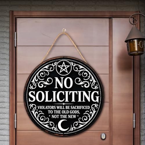 Gothic Gifts No Soliciting Sign for House Front Door, Witchy Gift No Soliciting Sign for Halloween - Image 3