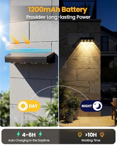 JOFIOS Solar Fence Lights, Warm White, Cool White and RGB Color Glow LED Solar Lights Outdoor, IP65 Waterproof Solar Wall Lights for Patio, Backyard, Railing, Deck and Wall, Home Improvement, 8 Pack - Image 5