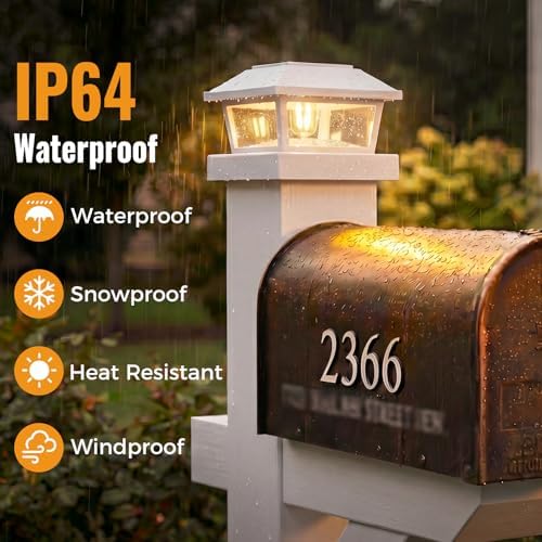 btfarm 4x4 Solar Post Cap Lights, 12 Pack Fence Deck Post Lights, White - Image 4