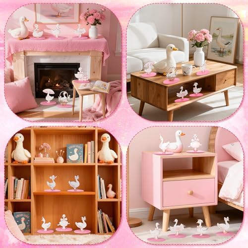 Amyhill 12 Pcs Goose Table Decorations Wooden Tabletop Centerpiece Wooden Table Sign for Tiered Tray Fiesta Carnival Party - Image 5