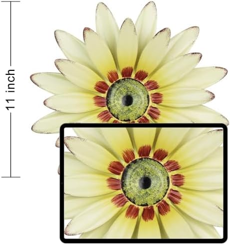 hogardeck 2 PCS 11" Metal Sunflower Wall Decor for Indoor Outdoor, Sunflower Kitchen Wall Decor Floral Metal Wall Art, Outdoor Decor for Bathroom, Living Room, Porch, Garden, Yard - Image 2
