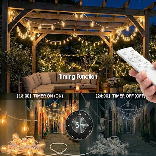 G40 Globe String Lights 50FT with 50+2 Bulbs,Remote Controlled Party lights - Image 4