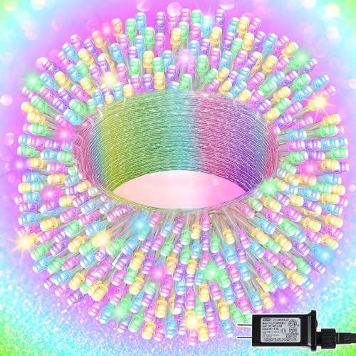 LJLNION 300 LED Easter String Lights, Extra Long 98.5FT Fairy Lights Outdoor Indoor, 8 Lighting Modes, Plug in Waterproof for Patio Garland Party Bedroom Garden Spring Decorations (Pastel Multicolor) by LJLNION