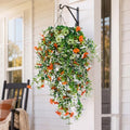 6 Pcs Fall Artificial Hanging Flowers Outdoor, Beige,Green Orange by FineCheer